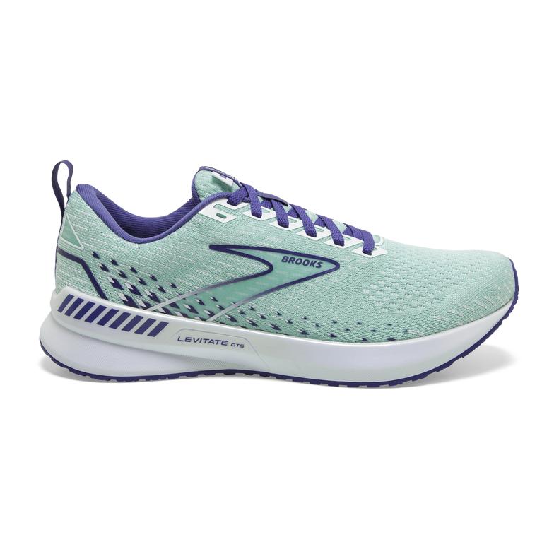 Brooks Levitate GTS 5 Springy Road Running Shoes - Women's - PaleTurquoise/Yucca/Navy Blue/White (02